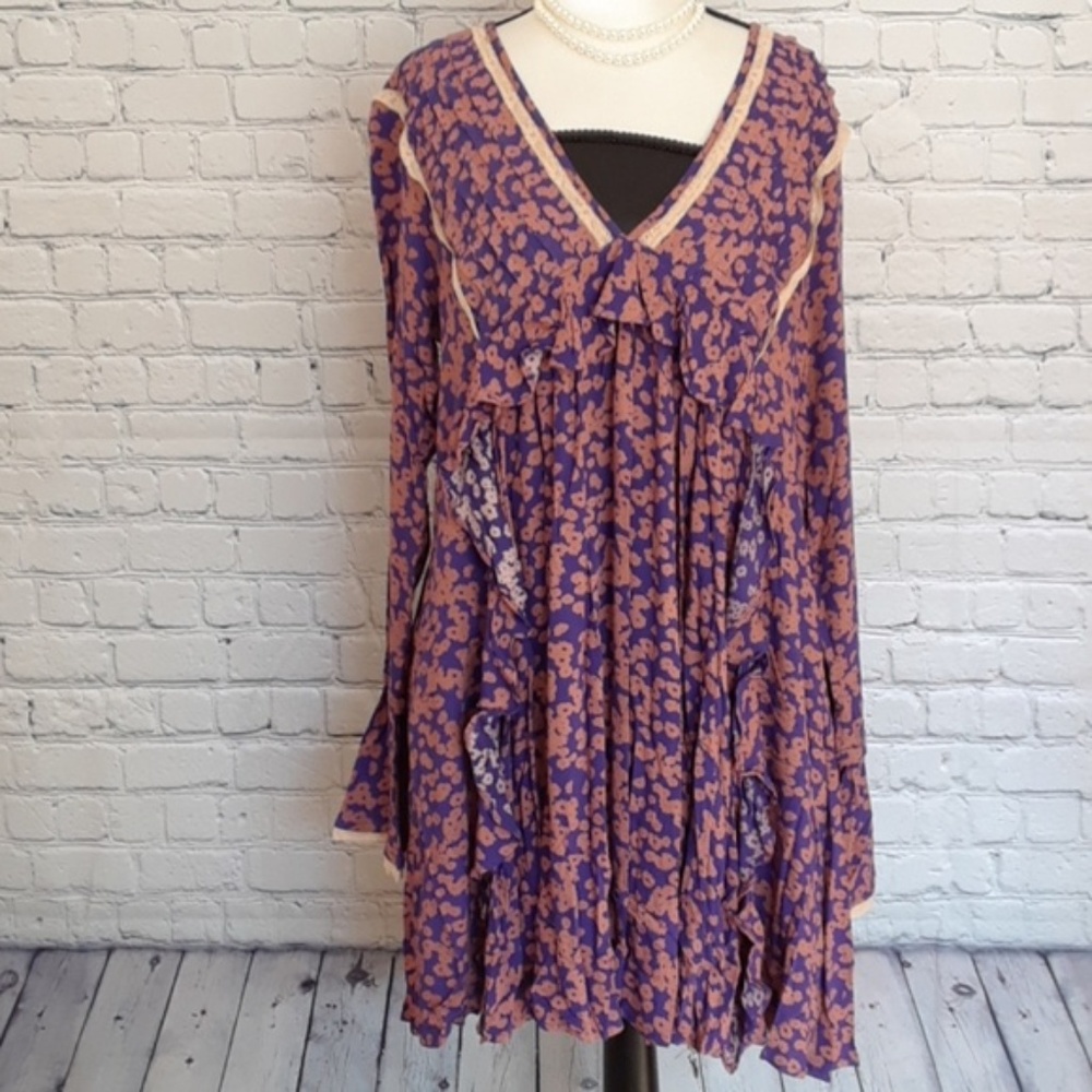 Free People Ruffled Peasant Mini Dress - Picture 7 of 7